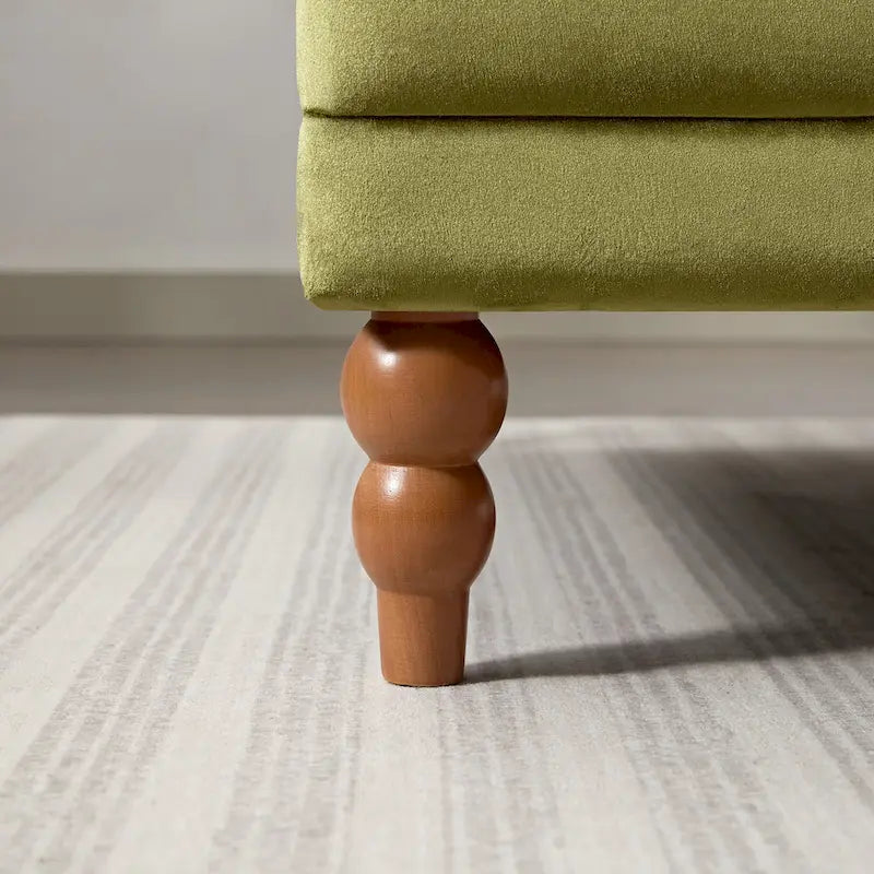 Oversized Accent Chair with Circular Armrests, Lumbar Support & Roman Column Legs