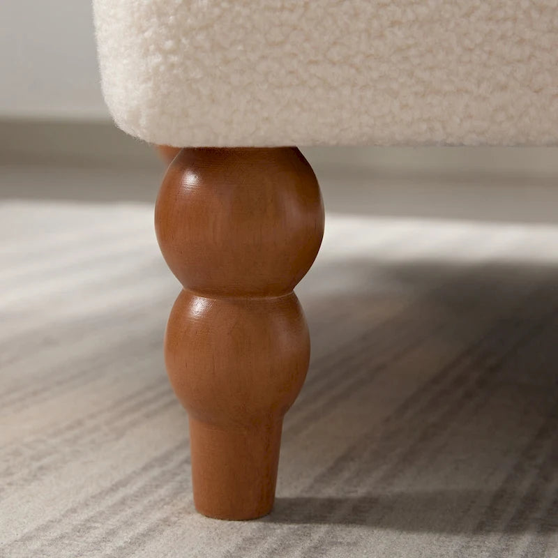 Oversized Accent Chair with Circular Armrests, Lumbar Support & Roman Column Legs