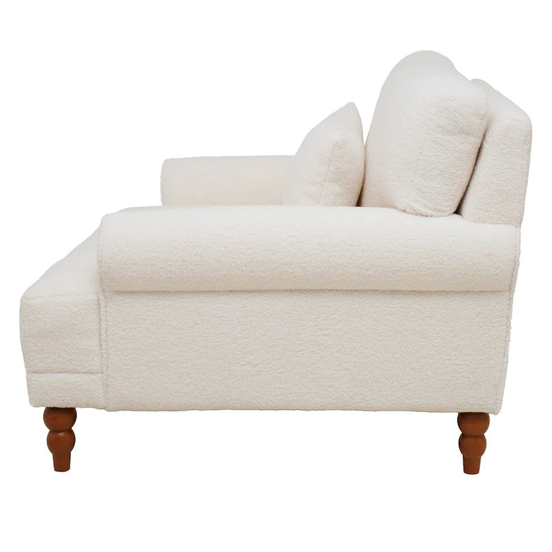 Oversized Accent Chair with Circular Armrests, Lumbar Support & Roman Column Legs