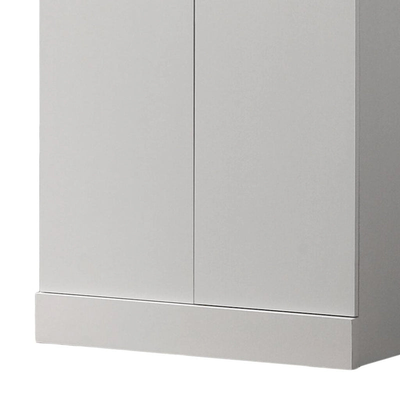 Modern Double Door Tall Storage Cabinet – 3 Shelves (2 Adjustable), White