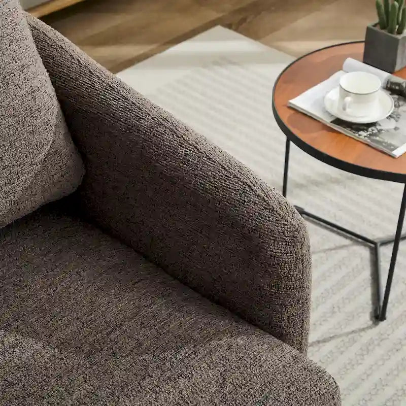 Modern Chenille Swivel Accent Chair – Inner Spring Cushion, 360° Rotation & Solid Wood Frame