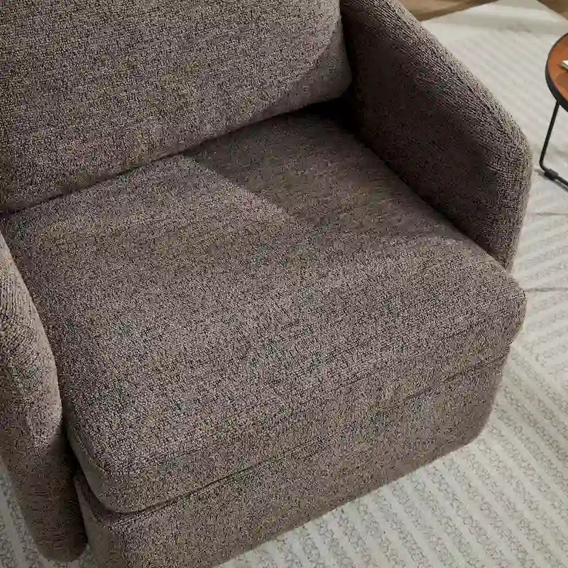 Modern Chenille Swivel Accent Chair – Inner Spring Cushion, 360° Rotation & Solid Wood Frame