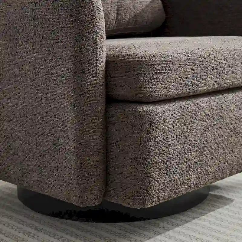 Modern Chenille Swivel Accent Chair – Inner Spring Cushion, 360° Rotation & Solid Wood Frame