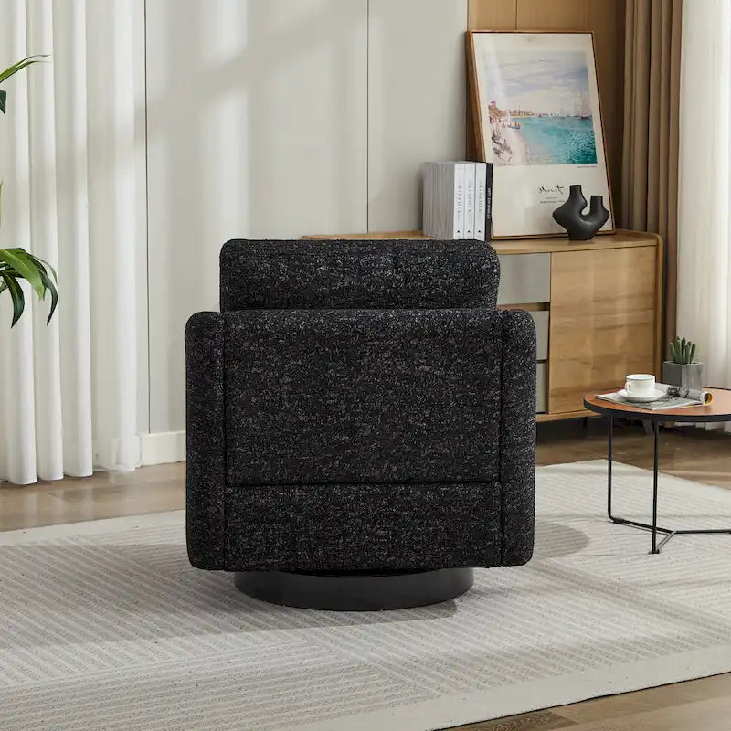 Modern Chenille Swivel Accent Chair – Inner Spring Cushion, 360° Rotation & Solid Wood Frame