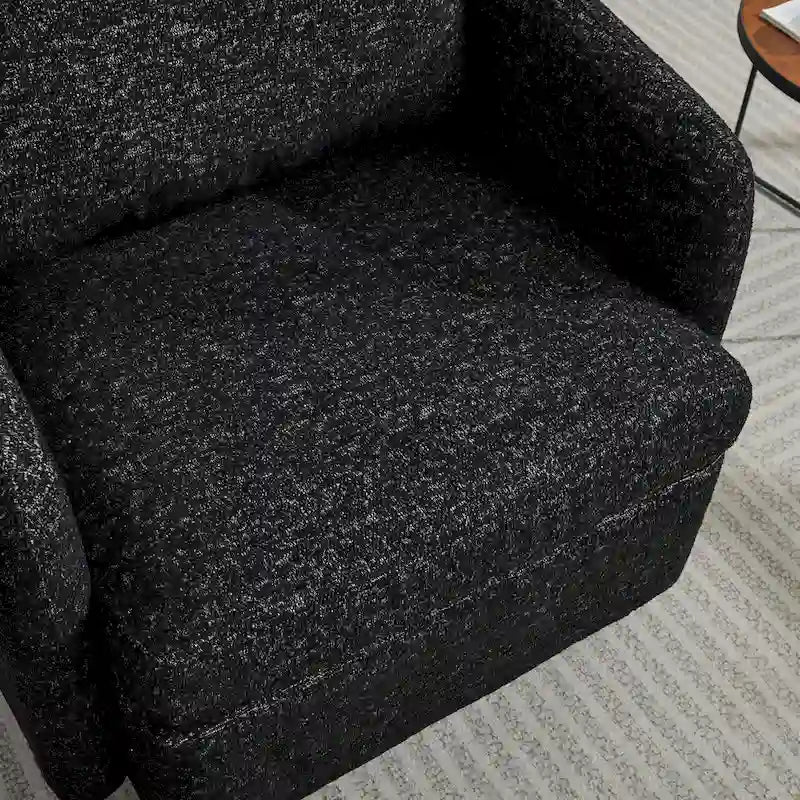 Modern Chenille Swivel Accent Chair – Inner Spring Cushion, 360° Rotation & Solid Wood Frame