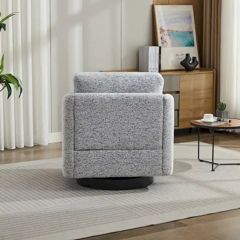Modern Chenille Swivel Accent Chair – Inner Spring Cushion, 360° Rotation & Solid Wood Frame