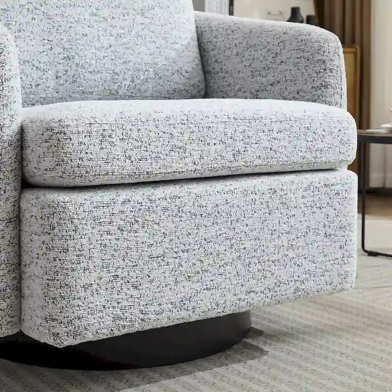 Modern Chenille Swivel Accent Chair – Inner Spring Cushion, 360° Rotation & Solid Wood Frame