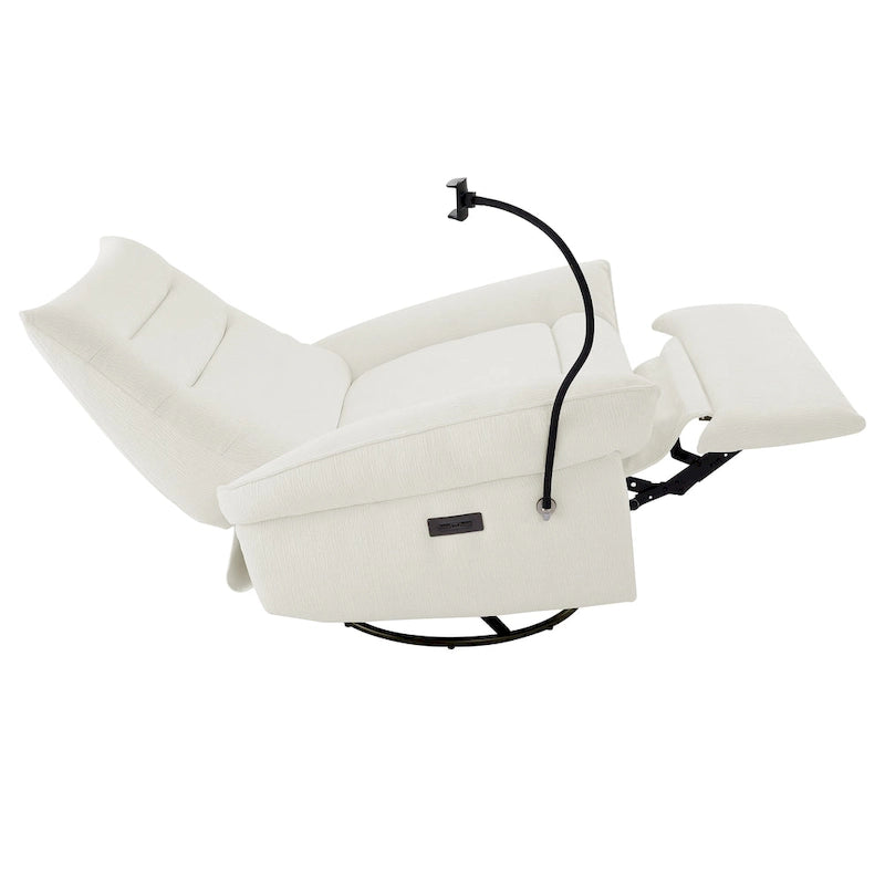 Power Recliner Chair with 360° Swivel, Glider & Rocker – Wireless Charging & Tufted Chenille