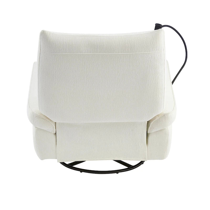 Power Recliner Chair with 360° Swivel, Glider & Rocker – Wireless Charging & Tufted Chenille