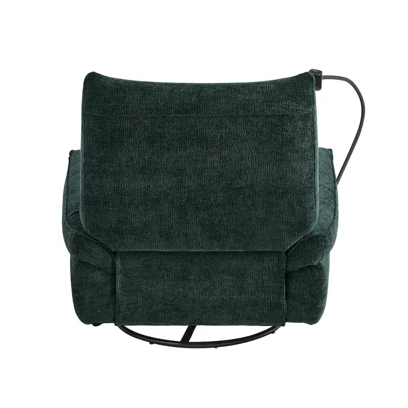 Power Recliner Chair with 360° Swivel, Glider & Rocker – Wireless Charging & Tufted Chenille