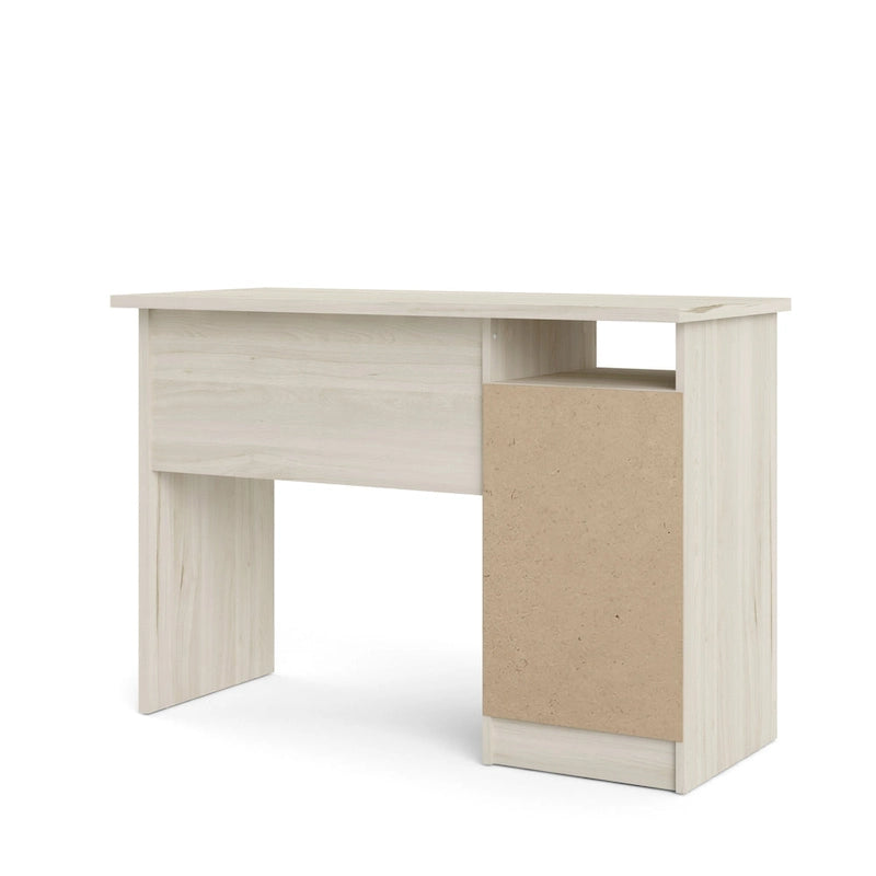 Modern 4-Drawer Writing Desk – Open Shelf, Aluminum Bar Handles & Stain-Resistant Foil Surface