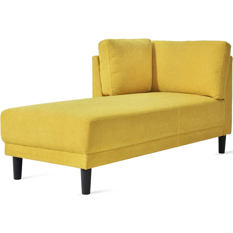 65" Corner Chaise Lounge with Pocket Spring Cushion & Solid Wood Frame
