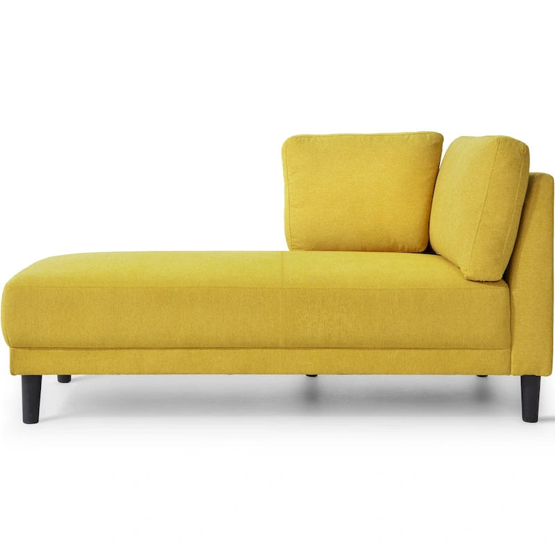 65" Corner Chaise Lounge with Pocket Spring Cushion & Solid Wood Frame