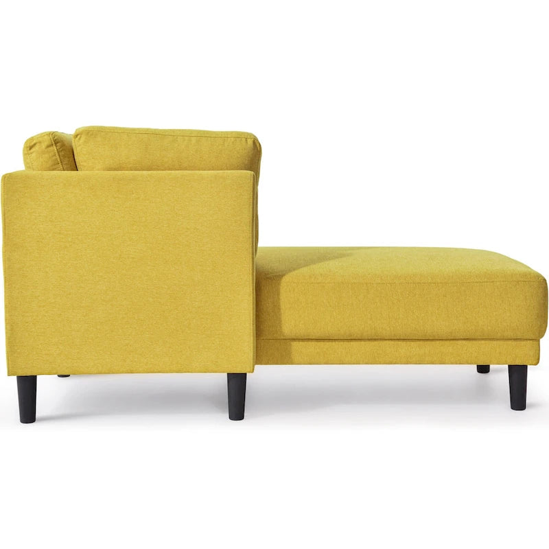 65" Corner Chaise Lounge with Pocket Spring Cushion & Solid Wood Frame