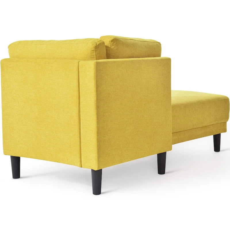 65" Corner Chaise Lounge with Pocket Spring Cushion & Solid Wood Frame