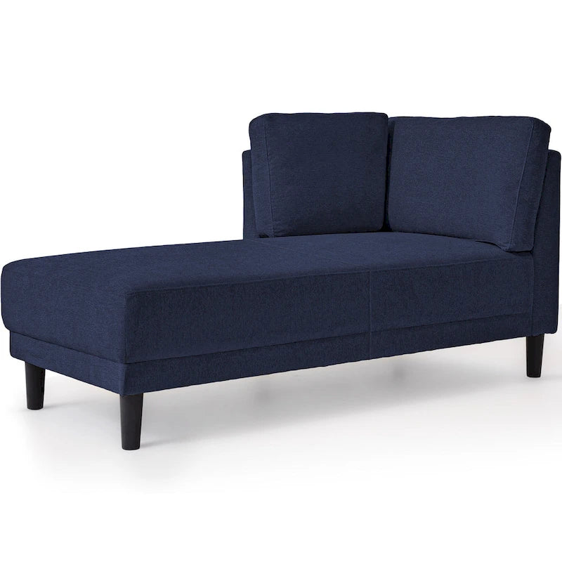 65" Corner Chaise Lounge with Pocket Spring Cushion & Solid Wood Frame