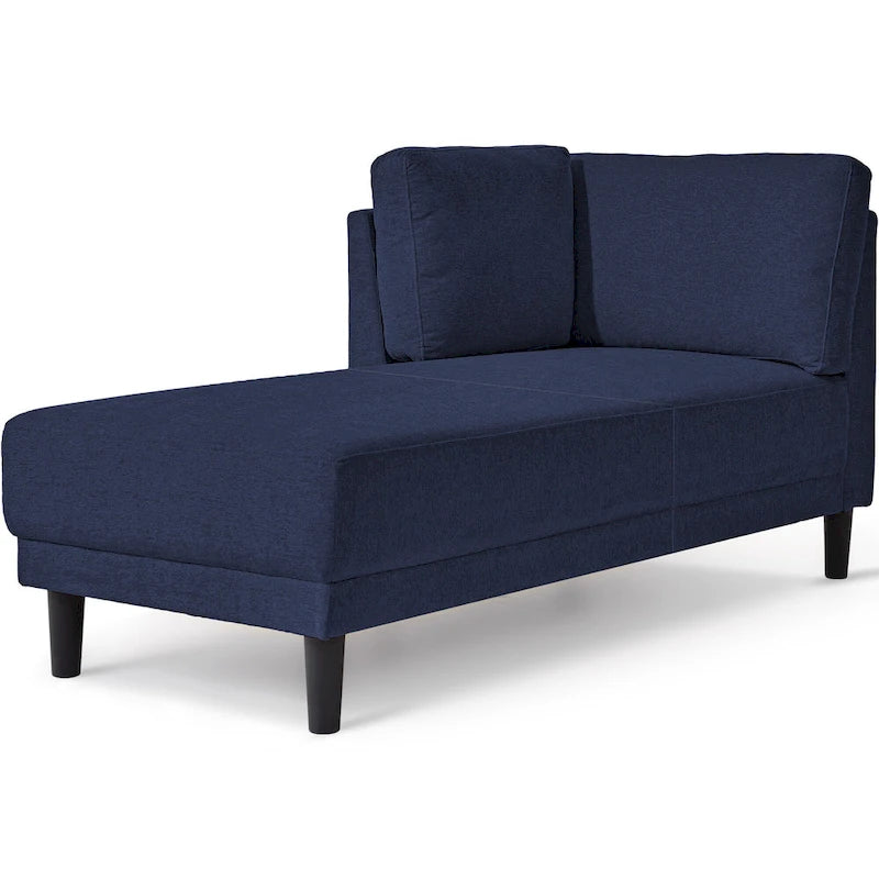 65" Corner Chaise Lounge with Pocket Spring Cushion & Solid Wood Frame