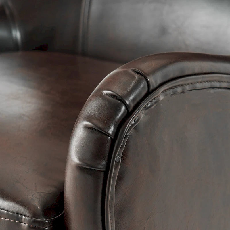High Back Wingback Accent Chair – Single Seat with Birch Wood Legs