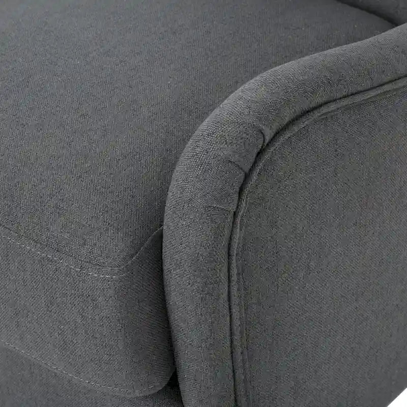 High Back Wingback Accent Chair – Single Seat with Birch Wood Legs