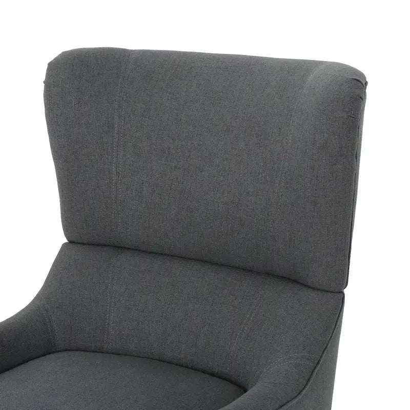 High Back Wingback Accent Chair – Single Seat with Birch Wood Legs