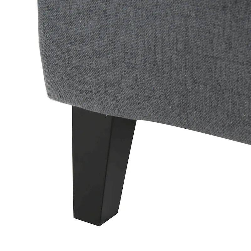 High Back Wingback Accent Chair – Single Seat with Birch Wood Legs