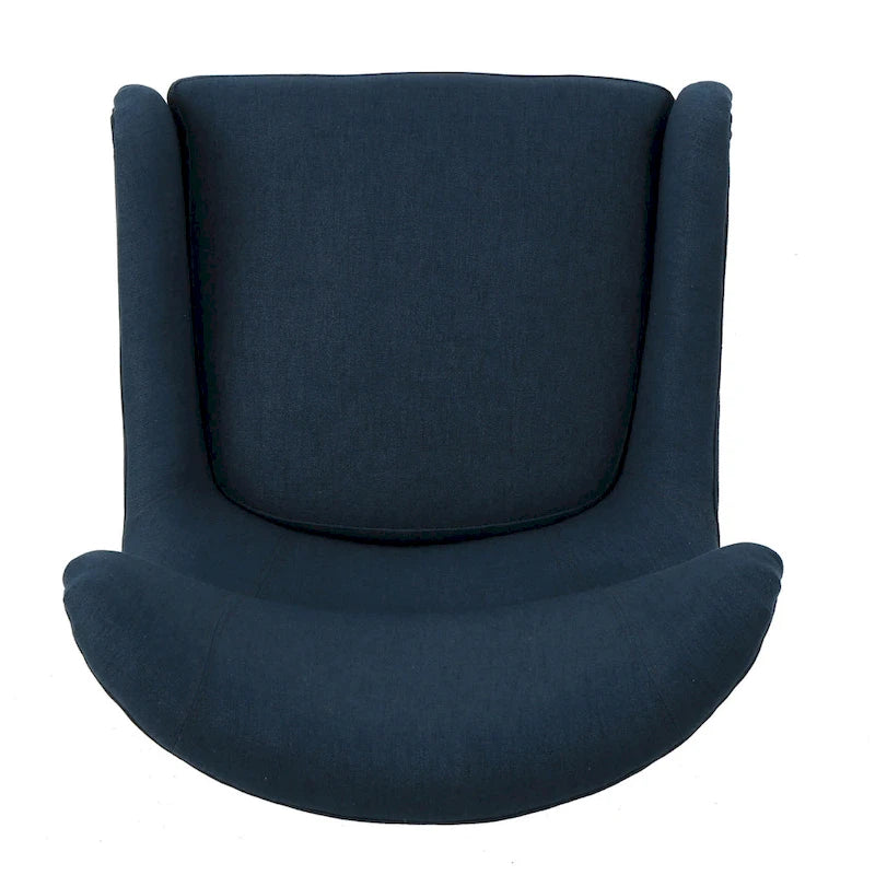 High Back Wingback Accent Chair – Single Seat with Birch Wood Legs