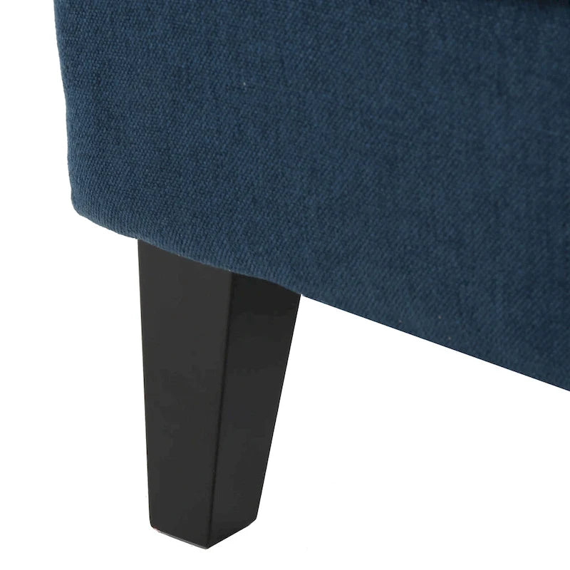 High Back Wingback Accent Chair – Single Seat with Birch Wood Legs