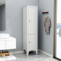 5-Tier Narrow Freestanding Storage Cabinet – Shutter Doors & Adjustable Shelves