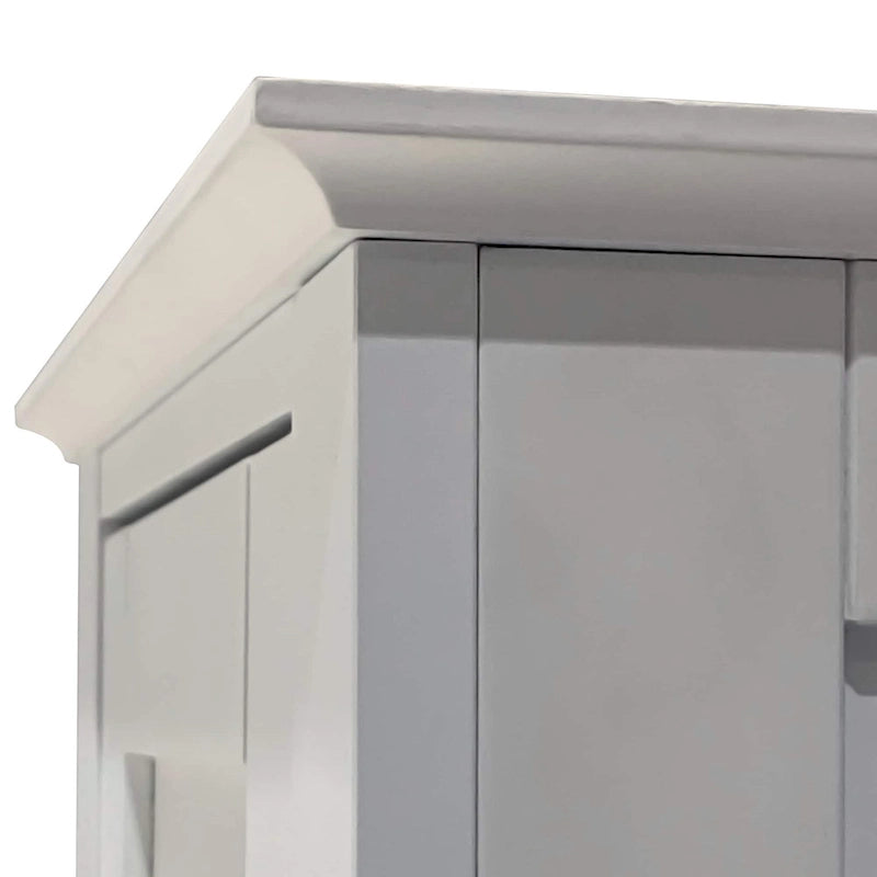 5-Tier Narrow Freestanding Storage Cabinet – Shutter Doors & Adjustable Shelves