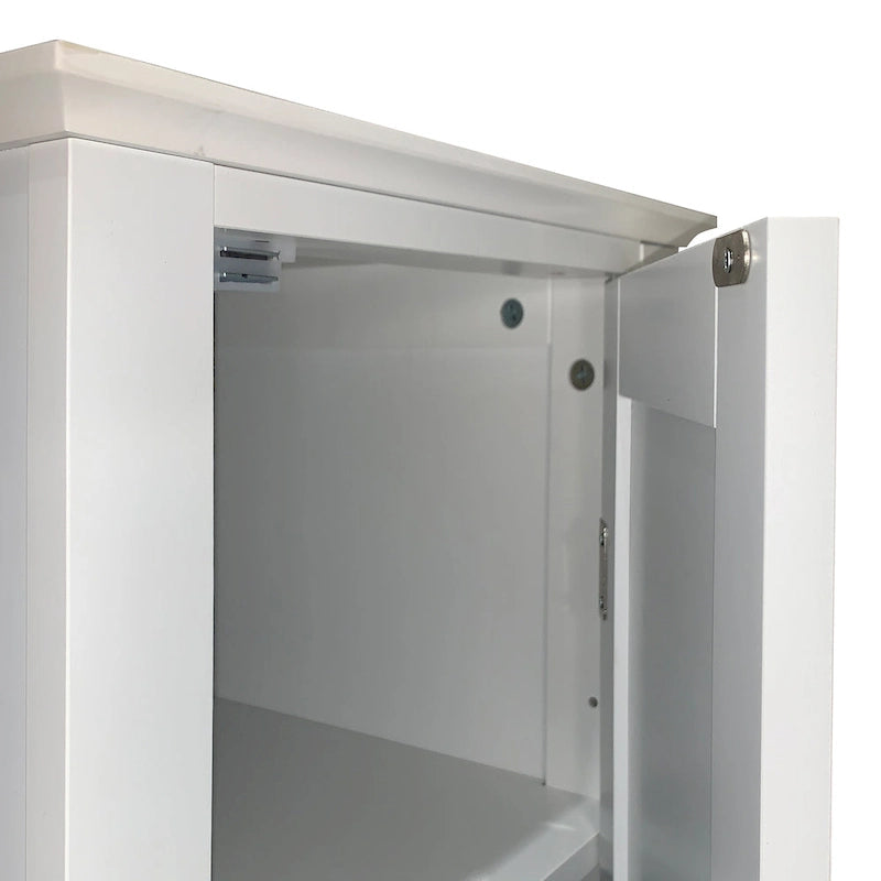 5-Tier Narrow Freestanding Storage Cabinet – Shutter Doors & Adjustable Shelves