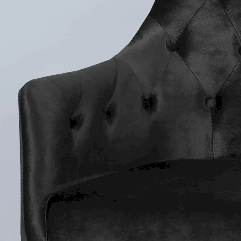 Modern Glam Velvet Tufted Accent Chair – Diamond Stitch & Gold Iron Base