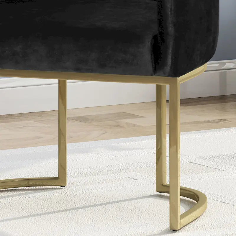 Modern Glam Velvet Tufted Accent Chair – Diamond Stitch & Gold Iron Base