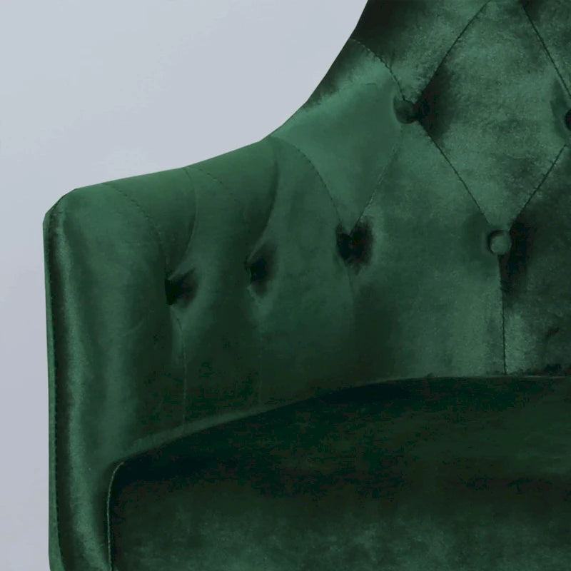Modern Glam Velvet Tufted Accent Chair – Diamond Stitch & Gold Iron Base