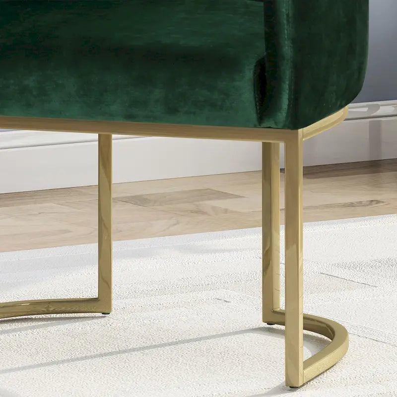 Modern Glam Velvet Tufted Accent Chair – Diamond Stitch & Gold Iron Base