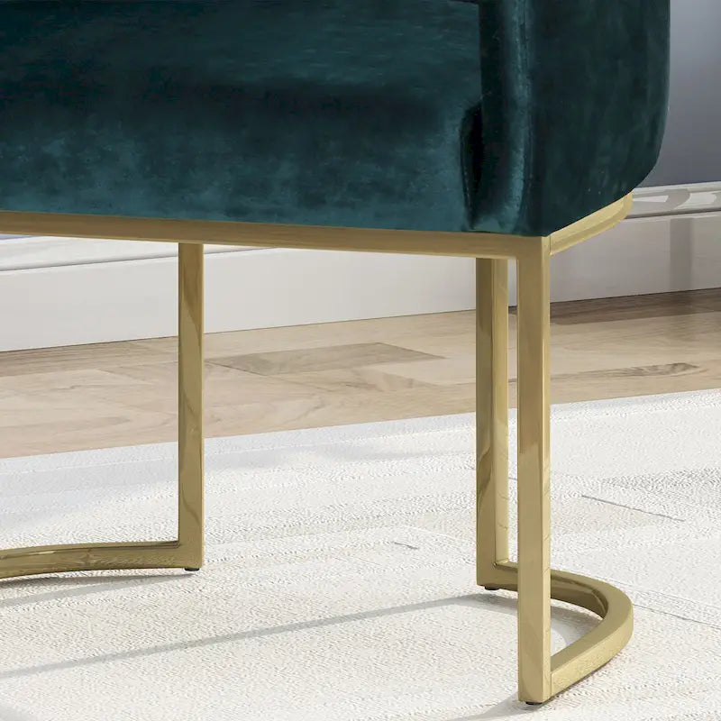Modern Glam Velvet Tufted Accent Chair – Diamond Stitch & Gold Iron Base
