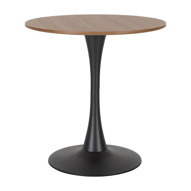 28" Round Bistro Table with Marble-Look Top & Metal Pedestal Base — Seats 3