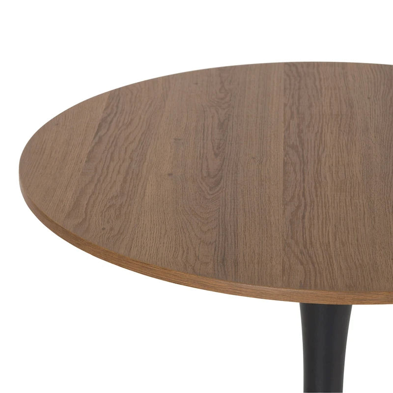 28" Round Bistro Table with Marble-Look Top & Metal Pedestal Base — Seats 3