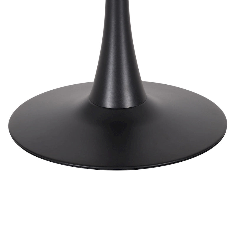 28" Round Bistro Table with Marble-Look Top & Metal Pedestal Base — Seats 3