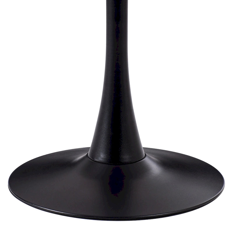 28" Round Bistro Table with Marble-Look Top & Metal Pedestal Base — Seats 3