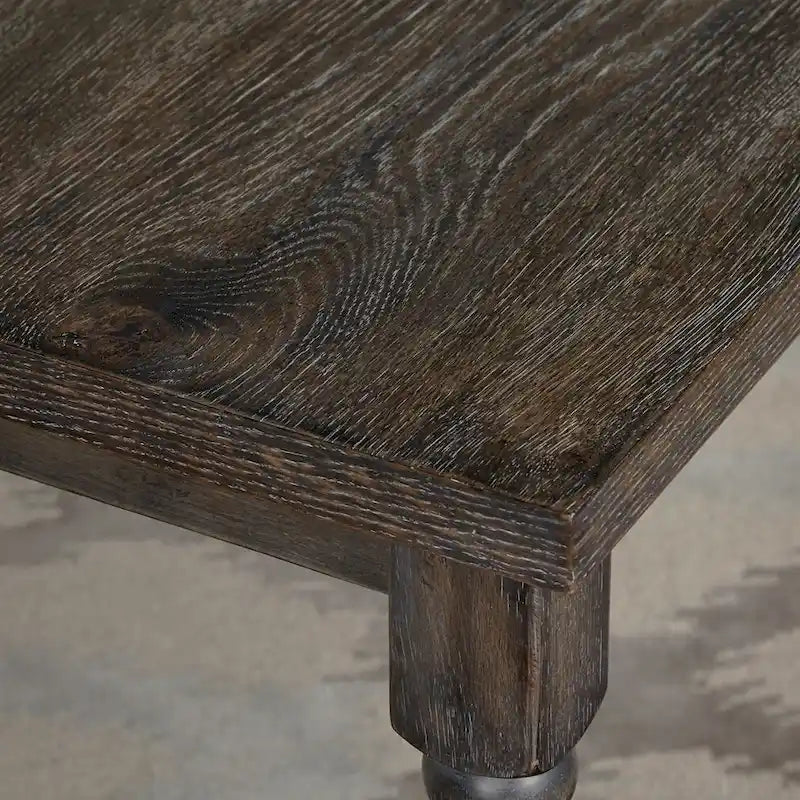 60" Rectangular Dining Table with Turned Wood Legs — Rustic Farmhouse Style