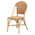 Bohemian Natural Rattan Dining Chair – Openwork Round Back, Stackable