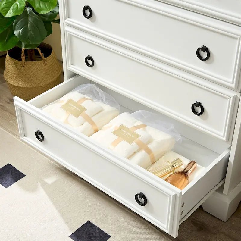 Modern 6-Drawer Bedroom Dresser – Wide Glide Drawers & Anti-Tip Safety Design