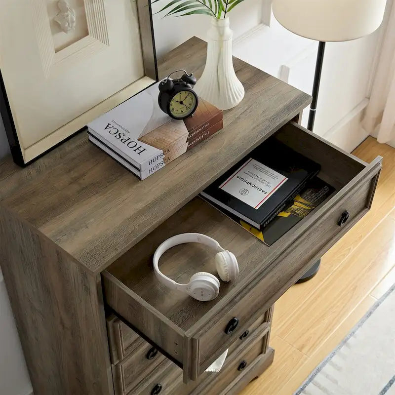 Modern 6-Drawer Bedroom Dresser – Wide Glide Drawers & Anti-Tip Safety Design