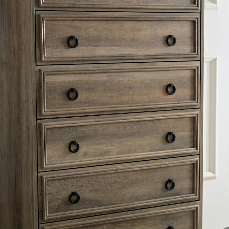 Modern 6-Drawer Bedroom Dresser – Wide Glide Drawers & Anti-Tip Safety Design