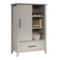 Sliding Door Wardrobe Armoire – Adjustable Shelves, Bottom Drawer & Tapered Legs