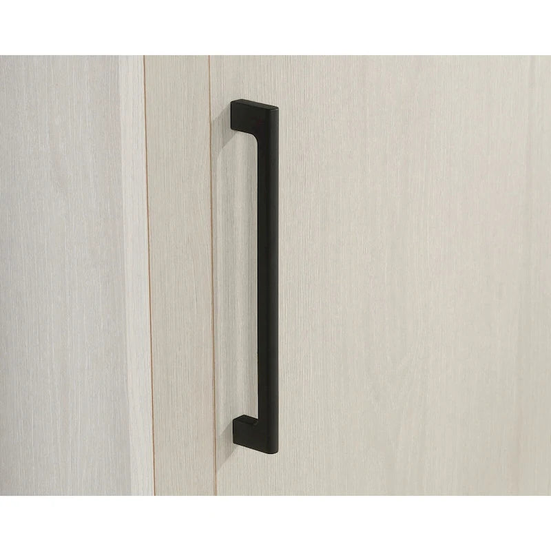 Sliding Door Wardrobe Armoire – Adjustable Shelves, Bottom Drawer & Tapered Legs