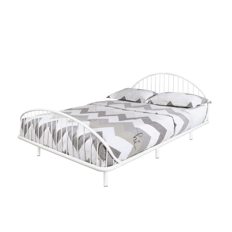 Curved Metal Bed Frame with Arched Headboard — No Box Spring Needed