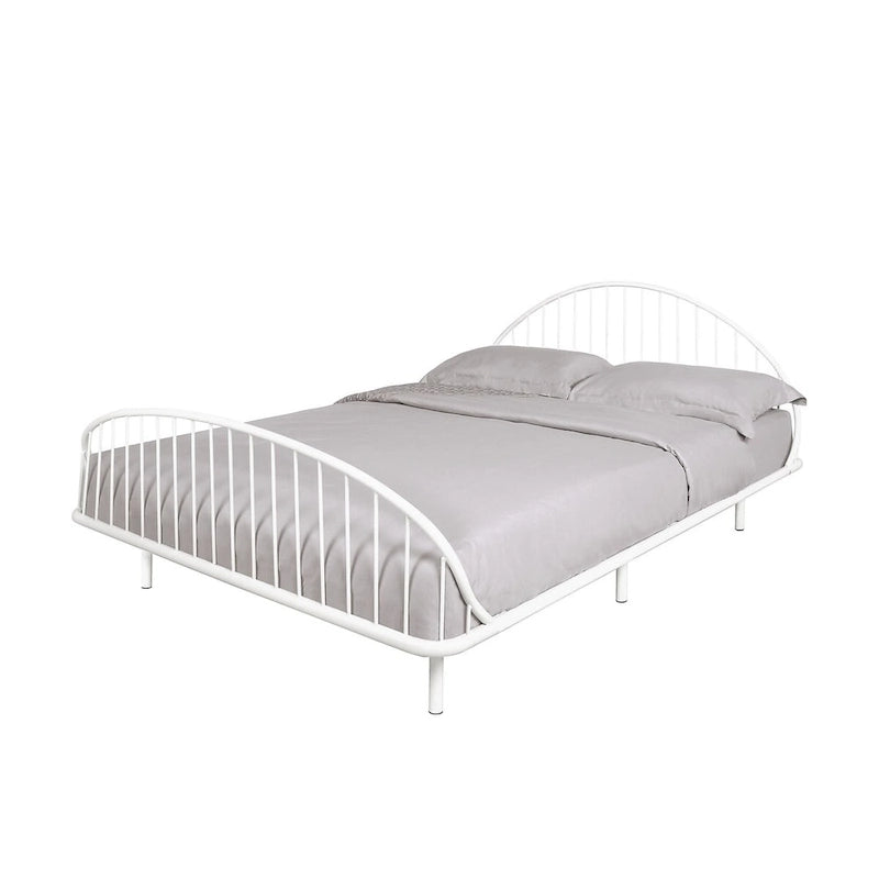 Curved Metal Bed Frame with Arched Headboard — No Box Spring Needed