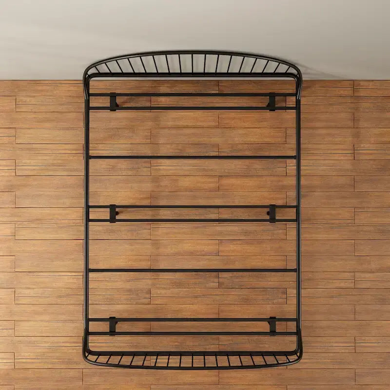 Curved Metal Bed Frame with Arched Headboard — No Box Spring Needed