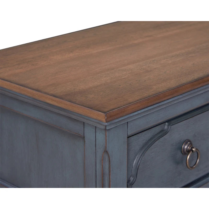 9-Drawer Solid Wood Dresser with Soft-Close Drawers — Corduroy Blue